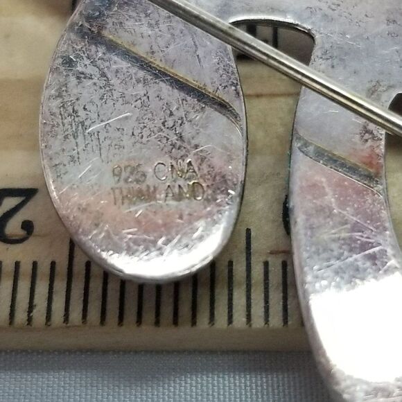 Vintage Sterling Silver Spiral Design Puffy Brooch Lapel Pin, Signed CNA, Estate - Picture 3 of 6